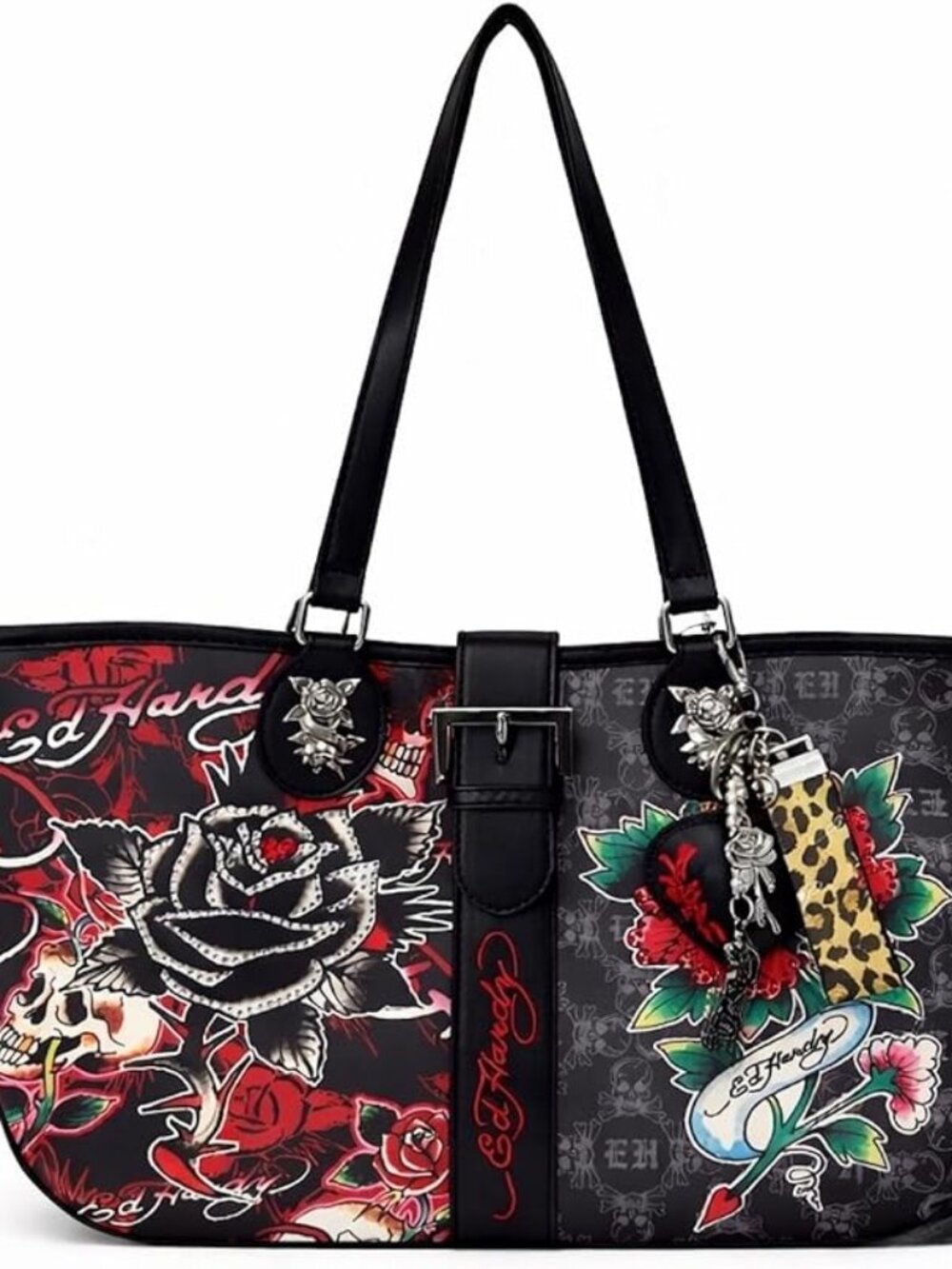 ED HARDY Skull Rose Tote Bag